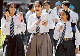 An easy question paper brings smiles on the faces of students who took their first CBSE examination in Sector 18, Chandigarh, on Thursday. 