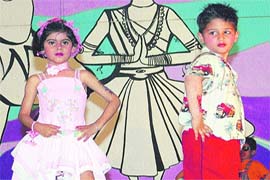 Tiny tots of Police DAV Public School during a fashion show on the school campus in Jalandhar