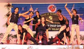 A college team participates in a western dance competition in Ludhiana on Friday