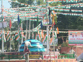 Hisar being decked up for the Congress Navnirman rally to be organised on Sunday.