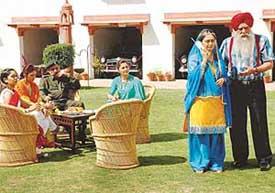 Ranjeet at the shooting of a serial at Fort Ramgarh in Panchkula on Sunday
