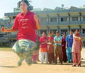 Students participate in a sports meet at the Shivalik Institute of Education, Phase 6, Mohali