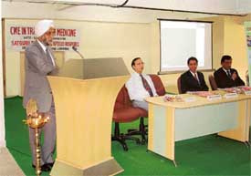 MrJugdiep Singh, Director, SPS Apollo Hospitals, inaugrates a programme on transfusion medicine in Ludhiana