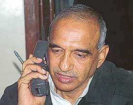 Former Haryana Finance Minister Sampat Singh addresses a news conference in Hisar on Monday