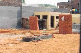 The petrol station in Ludhiana where the construction work has been stopped by the Municipal Corporation