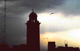Dense clouds fill Ludhiana skyline on Tuesday morning