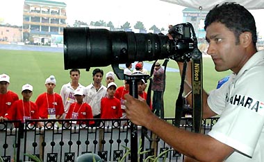 Kumble whiles away time on the second day of the second Test in Mohali on Friday