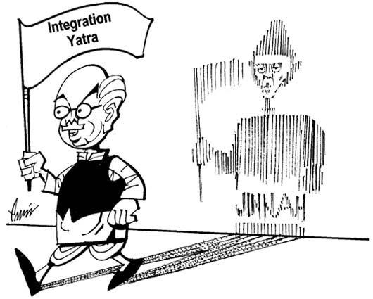 Editorial cartoon by Rajinder Puri