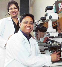 Dr. Biman Saikia with wife Uma at PGI