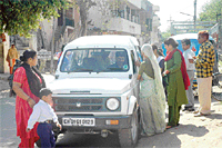 Doctors from the General Hospital, Sector 32, function from their jeep as the building allotted for the de-addiction centre is unfit for use as a clinic.