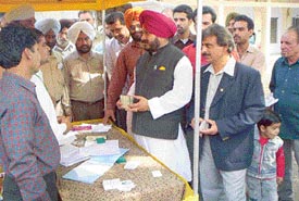 Parliament Secretary Sadhu Singh Dharamsaut at a cardiac camp in Amloh