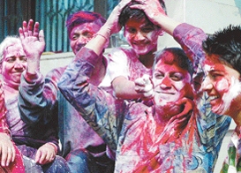 Tribune lensmen captured Holi scenes in Chandigarh, Mohali and Panchkula on Wednesday