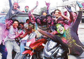 Tribune lensmen captured Holi scenes in Chandigarh, Mohali and Panchkula on Wednesday