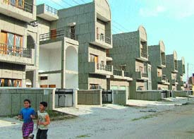A view of flats constructed by the Improvement Trust Jalandhar in Guru Gobind Singh Avenue on the GT Road.