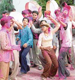 Holi Hai! Youngsters celebrate the festival in Ludhiana on Wednesday.