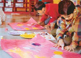 Children paint their imaginations