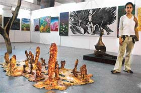 Students of Government College of Art showcase their creative talent at the annual exhibition