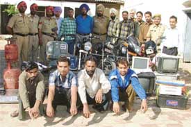 Four burglars arrested along with the stolen goods