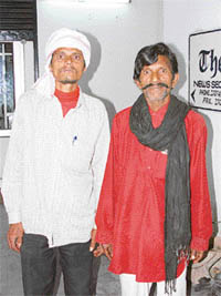 Divers Mrityunjay Saini and Satyen Sahani in Ludhiana on Saturday