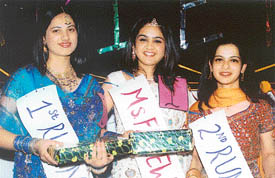 The winners of the Ms Freshers contest organised by Guru Nanak Khalsa College, Gujjar Khan campus