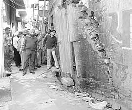 A view of the damaged houses in Verka, near Amritsar.