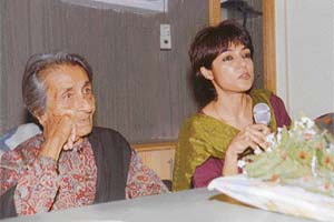 Homai with Sabeena Gadihoke, her biographer, at the release of the book in Delhi