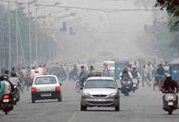 The City Beautiful witnessed a haze during the day reducing visibility on Monday.
