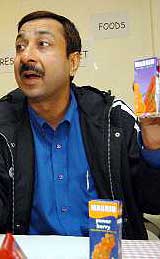 Mamta Agro-foods General Manager Ajay Kumar addresses mediapersons after the launch of herbal drinks in Srinagar on Wednesday