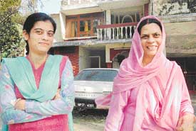 Samresh Jungs cousin Mahua Jung  and aunt Nirmala Jung at their house in Gangu Bala village (Poanta Sahib) on Wednesday