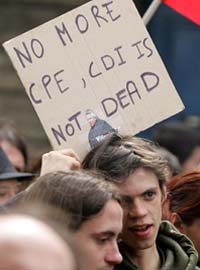 Bordeauxs French University students demonstrate in Bordeaux, southwest France