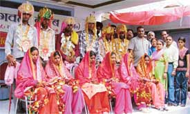 The marriage ceremony of six needy girls was performed by the Maa Bhagwati Club in Ludhiana on Sunday