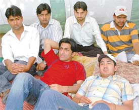 Students of Panjab University on an indefinite fast in front of the office of the Vice-Chancellor in Chandigarh