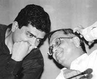 We are back in business! Nandan Nilekani and Narayana Murthy of Infosys.