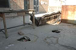 A view of the dilapidated verandah in the District Education Department building in Jalandhar