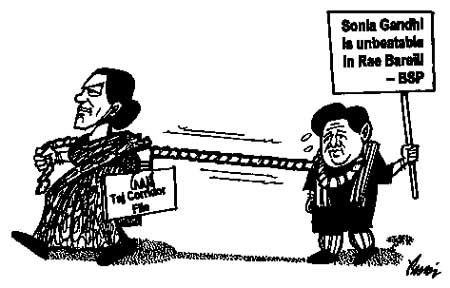 Editorial cartoon by Rajinder Puri