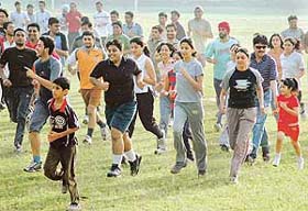 Participants at the mini-marathon organised by Punjab Engineering College in Chandigarh