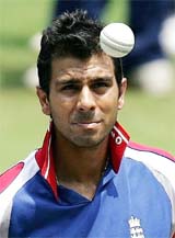 Englands Kabir Ali during a training session in Margao