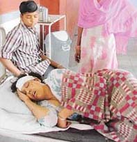 Balwinder Kaur who has been admitted to the Civil Hospital in Ludhiana on Wednesday. 