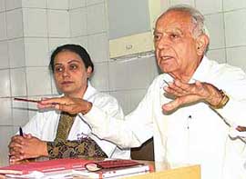 Dr J.G. Jolly (right) and Dr Amarjit Kaur address a press conference in Ludhiana on Friday. 