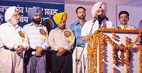 Mr Harchand Singh Barsut, Political Secretary to the Chief Minister, speaks in the favour of private schools in Ludhiana