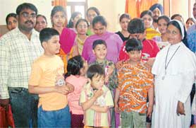 Students of Darpan Institute perform at a function organised on the occasion of the first anniversary of the school in Ludhiana on Tuesday.