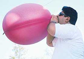 Power man Manoj Chopra blows hot water during a road show at Sector 15 in Chandigarh on Wednesday.