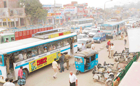 Traffic jams such as these will be a thing of the past after the four-laning of the Chandigarh-Ambala highway.