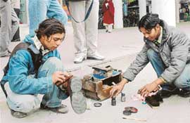 Actors at work.