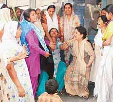 Wailing family members of Bezar, who was murdered by his friend over ganja in Ludhiana on Monday.