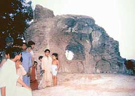 The samadh of former Punjab ruler Maharaja Sher Singh that has been vandalised by local people in Lahore, Pakistan.
