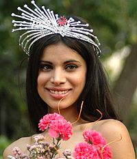 Miss India Universe Neha Kapur who was in Chandigarh for an NIFD function on Tuesday.