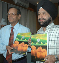 Prof K.N Pathak, Vice-Chancellor of Panjab University, releases university research journal in Chandigarh on Tuesday.
