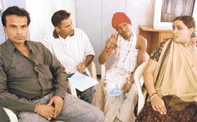 (From left to right) Nawendu Jha, Ranbir, Narayan Das and Pooja — members of the Chandigarh AIDS Control Society’s drop-in centre in Sector 15, Chandigarh