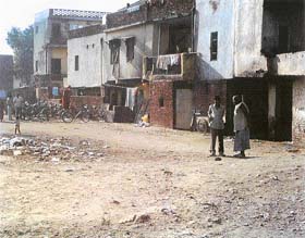 The land on which single-room tenements have come up in Hallomajra village